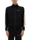 Palm Angels Track Jacket With High Collar In Black