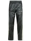 Palm Angels Faux Leather Joggers With Side Stripes In Black