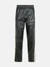 Palm Angels 'track Leather' Black Polyester Blend Pants In Black