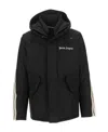 Palm Angels Black Logo Print Track Ski Jacket In Black