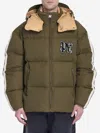 Palm Angels 'down Jacket With Logo Patch In Green
