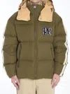 Palm Angels 'down Jacket With Logo Patch In Green