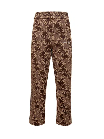 Palm Angels Track Palms Camo Pants In Brown