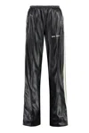 Palm Angels Loose Fit Track Pants With Faux Leather Effect In Black