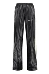Palm Angels Loose Fit Track Pants With Faux Leather Effect In Black