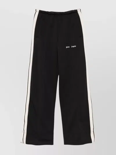 Palm Angels Track Pants With Elastic Waistband And Side Stripes In Black