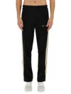 Palm Angels Logo Print Linen Track Pants