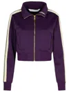 Palm Angels Purple Classic Logo Cropped Sweatshirt In Violet