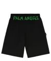 Palm Angels Logo-printed Elasticated Waist Track Shorts In Black