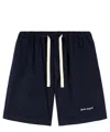 Palm Angels Logo-embroidered Drawstring Bermuda Shorts In Blue