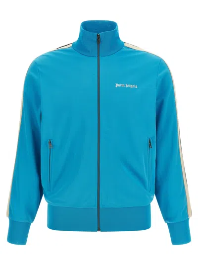 Palm Angels Track Sweatshirt In Cyan