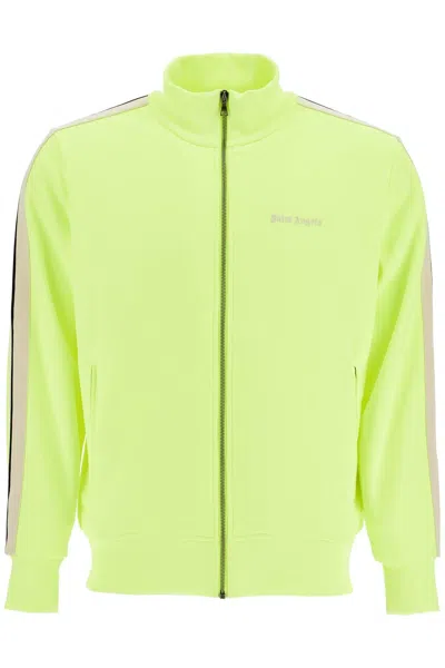 Palm Angels Track Sweatshirt With Contrasting Bands In Yellow