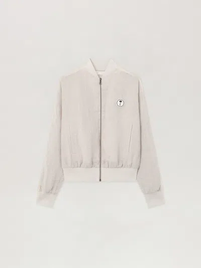 Palm Angels Tree Logo Track Bomber Jacket In White