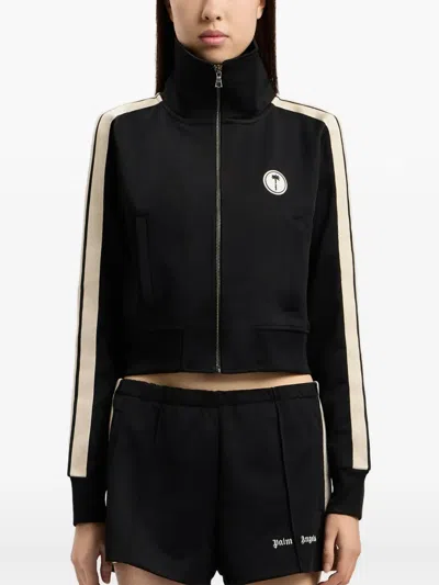 Palm Angels Tree-logo Sleeve-bands Sweatshirt In Black