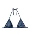 Palm Angels Triangular Bikini Top In Blue