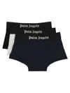 Palm Angels Logo Elastic Waistband Three-pack In Black