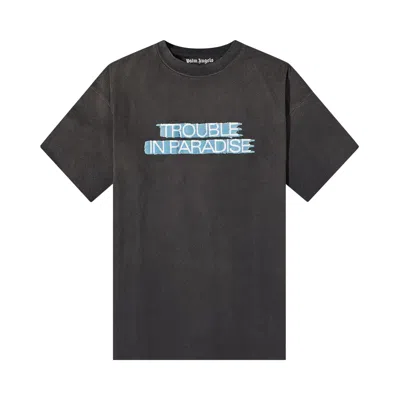 Pre-owned Palm Angels Trouble In Paradise T-shirt 'black/blue' | Men's Size Xl