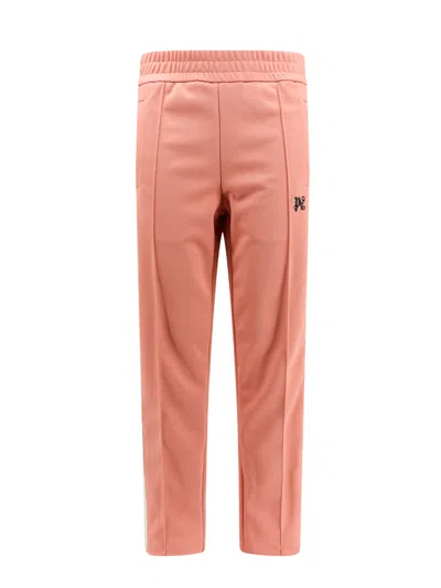 Palm Angels Trouser With Embroidered Monogram On The Front In Pink
