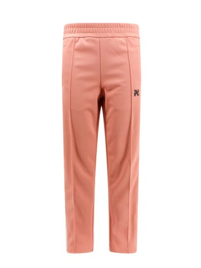Palm Angels Trouser With Embroidered Monogram On The Front In Pink