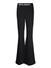 Palm Angels Logo Lurex Flared Trousers In Black