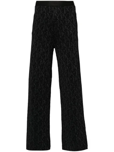 Palm Angels Trousers In Black Blac