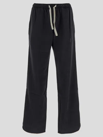 Palm Angels Trousers In Blackoffwhite