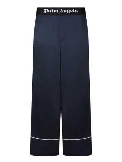 Palm Angels Trousers In Navyblueblack