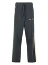 Palm Angels Wool Blend Trousers Drawstring Waist In Gray