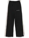 Palm Angels Track Pants With Elastic Waistband And Side Stripes In Black