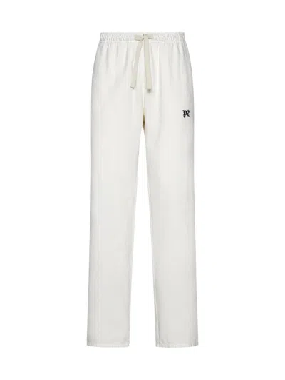 Palm Angels Trousers In Off White Black