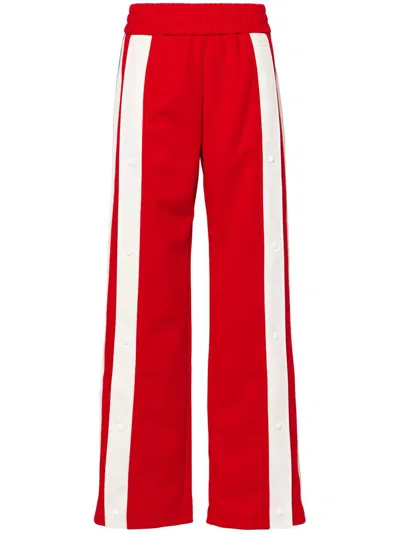 Palm Angels Stripe-detail Track Pants In Red Off White