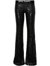 Palm Angels Sequined Logo Flared Trousers