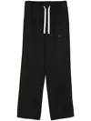 Palm Angels Men's Monogram Cotton Blend Trousers In Black