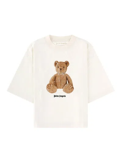 Palm Angels Bear-motif Cotton T-shirt In Neutral