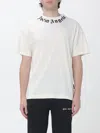 Palm Angels Neck Logo Printed T-shirt In White