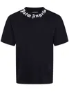 Palm Angels Logo Cotton Crew Neck Regular T Shirt In Black