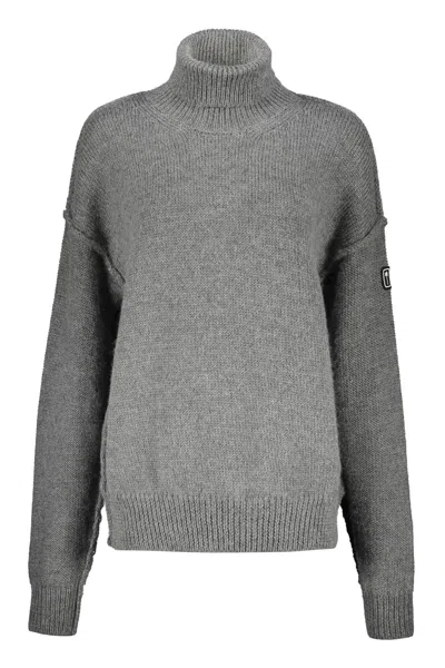 Palm Angels Turtleneck Sweater In Grey