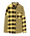 Palm Angels Tweed Checked Jacket In Yellow