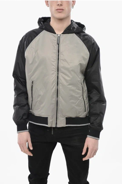 Palm Angels Two-tone Nylon Windbreaker Curved Logo