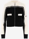 Palm Angels Wool Sweater With Contrast Trim And Side Pockets In Black