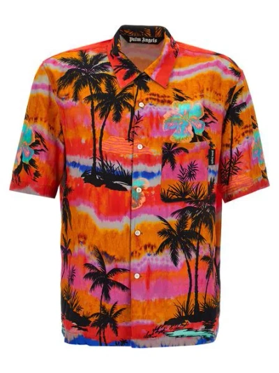 Palm Angels Ultimate Print And Pattern Shirt For Men In Orange