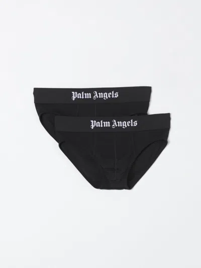 Palm Angels Logo-print Briefs (pack Of Two) In Black