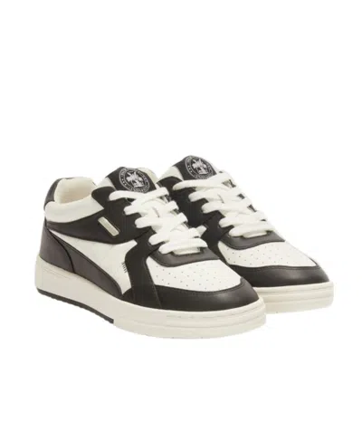 Palm Angels University Lace-up Leather Sneakers In White