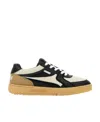 Palm Angels University Panelled Leather Sneakers In Nude