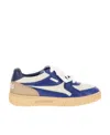 Palm Angels Men's Palm University Leather Sneakers In Blue