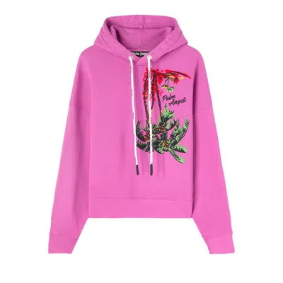 Pre-owned Palm Angels Upside Down Palm Hoodie 'purple/green'