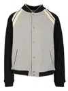 Palm Angels Front Button Closure Light Grey Sweater With Raglan Sleeves And Logo Detail In Gray