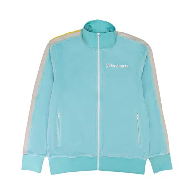 Pre-owned Palm Angels Velor Track Jacket 'teal' | Blue | Women's Size Xl