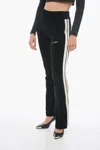 Shop Palm Angels Velour Track Pants With Contrasting Bands In Black