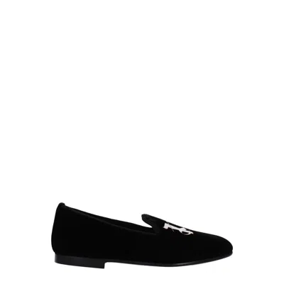 Palm Angels Velvet Men's Loafer In Black